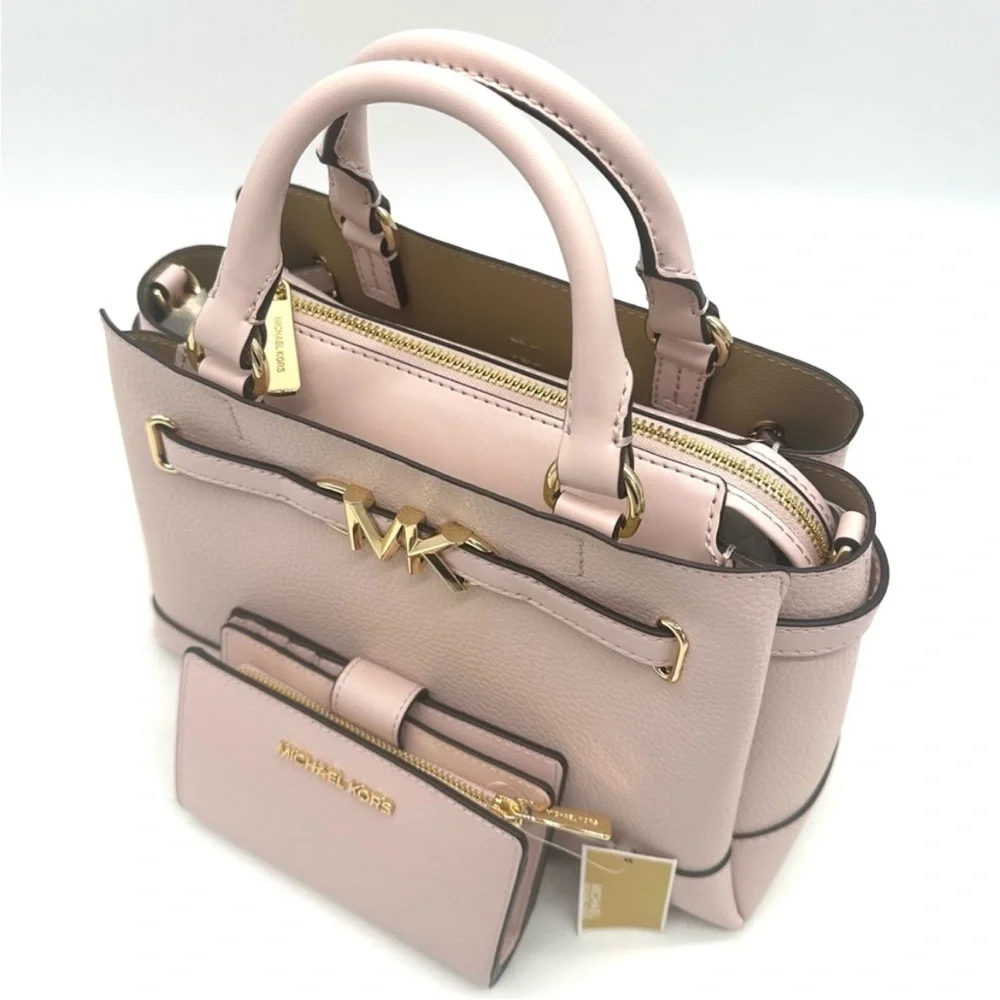 Michael Kors Reed Small Satchel Crossbody Bag & MD Bifold Zip Chain Wallet - Picture 12 of 16